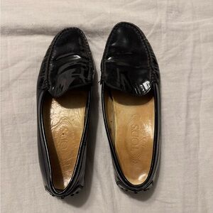 Tod's Black Patent Leather Loafers